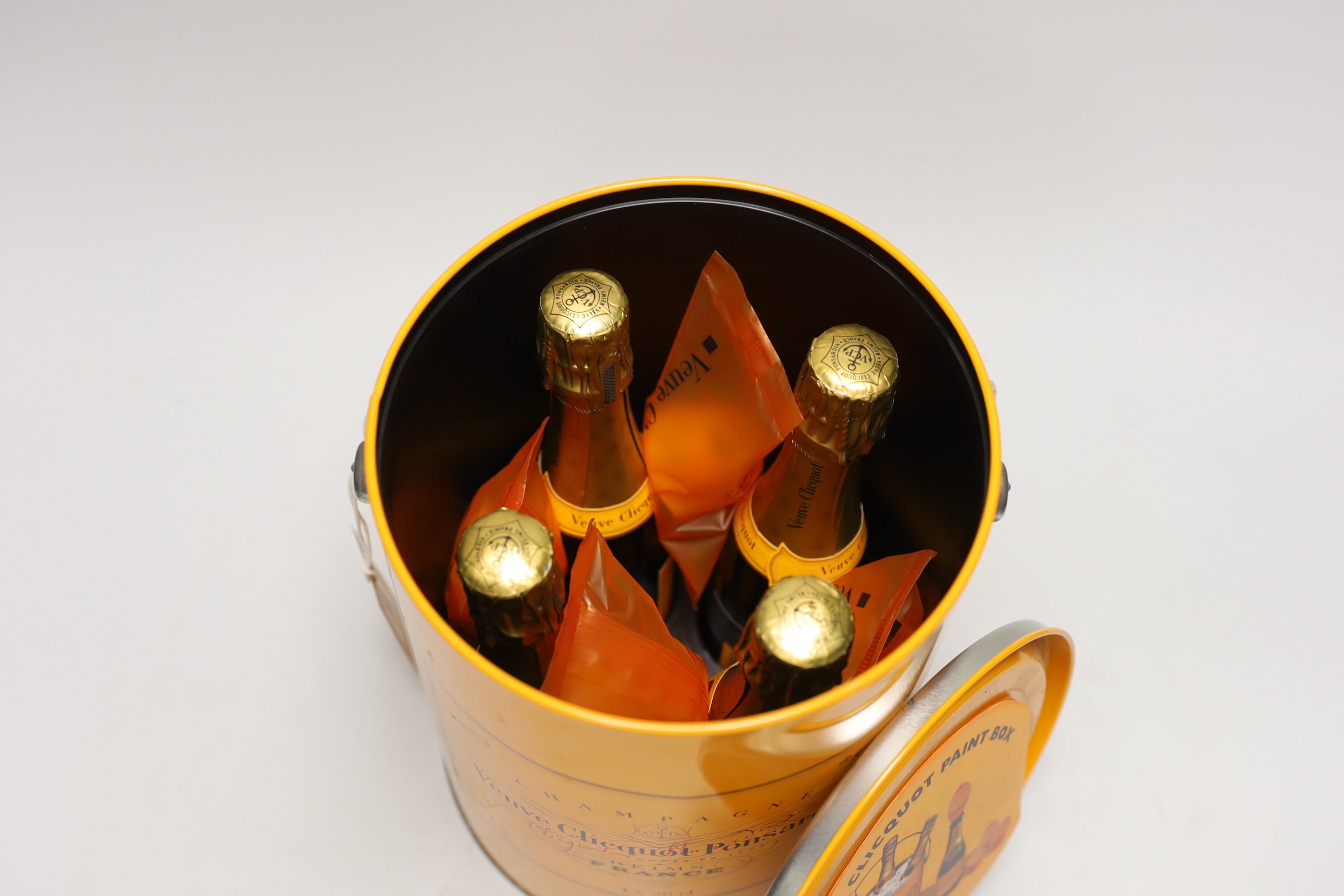 Veuve Clicquot Ponjardin champagne 4 x 20cl in ‘paint box’